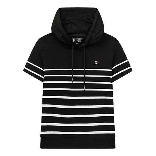 (WMNS) FILA Short Sleeve T-Shirt Hoodie Black F11W028170F-BK