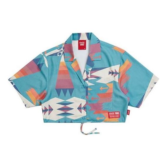 (WMNS) KITH x Coca-Cola Cropped Camp Collar 'Teal Multi' KHW3226-106