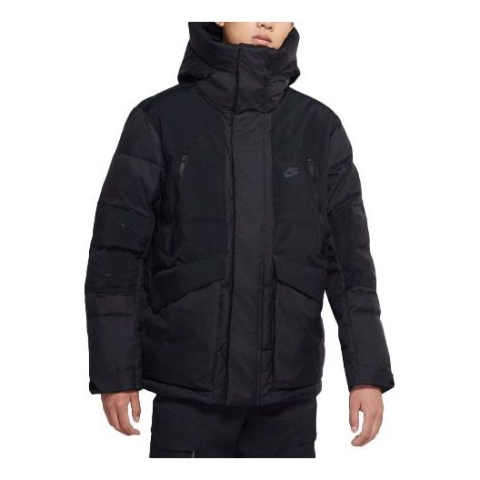 Nike Storm-fit City Series Logo hooded Long Sleeves Solid Color Down Jacket Black DD6981-010
