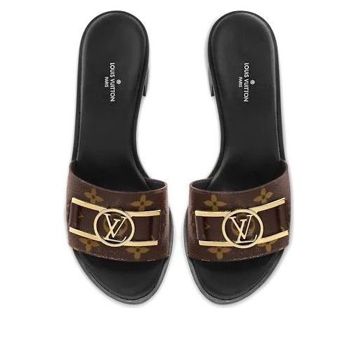 (WMNS) LOUIS VUITTON Lock It Slides 'Brown Monogram with Gold Plate' 1A660E
