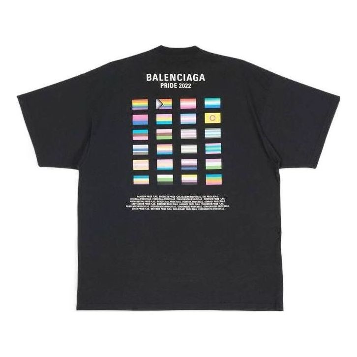 Balenciaga Pride 22 Oversized Cotton T-Shirt 'Black White' 694576TMVO21070
