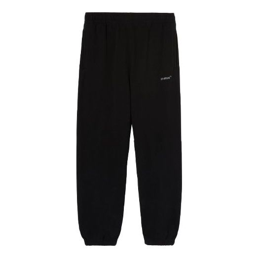 Off-White SS22 Logo Pattern Sports Long Pants Ordinary Version Black OMCH029C99FLE0031010