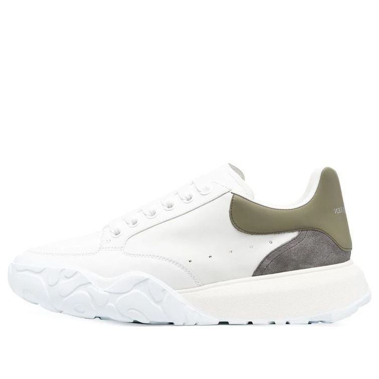 Alexander McQueen Court Trainer 'Beige White Olive Green' 705117WID6H8863