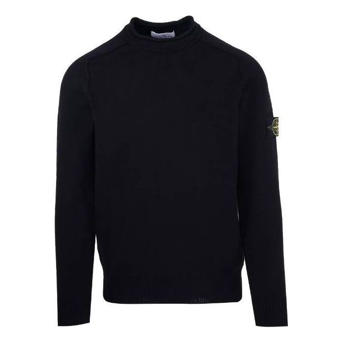 STONE ISLAND Logo Patch Detail Crewneck Sweater 'Black' 7815528D3-V0029