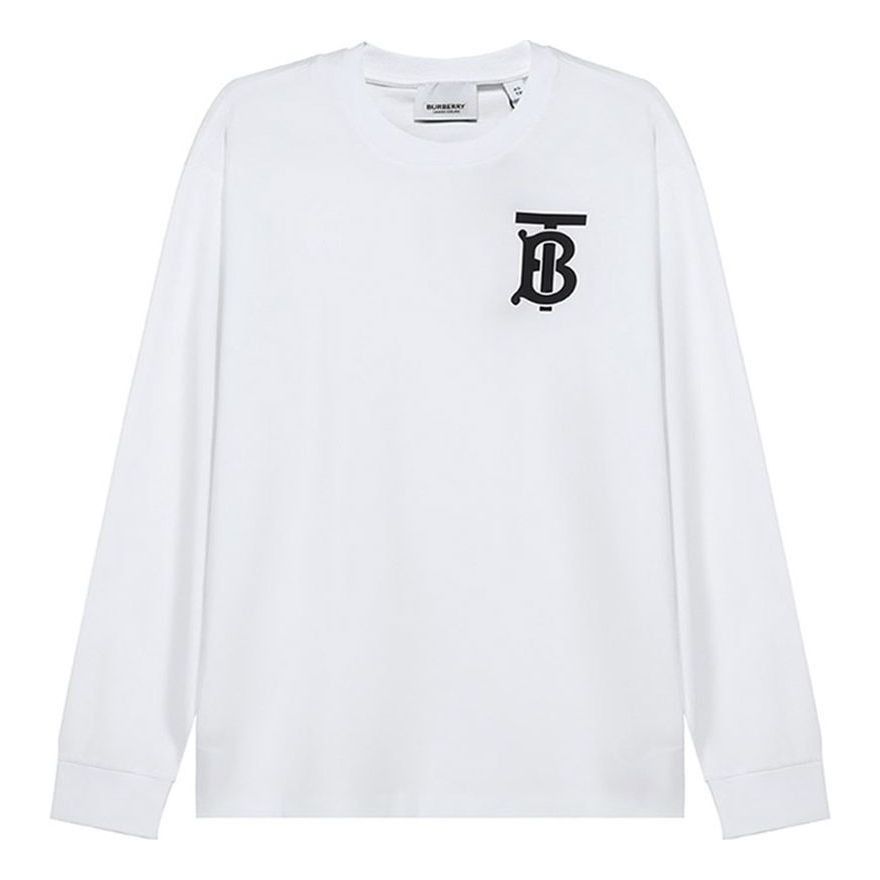 Burberry FW20 Logo Cotton Crewneck Long Sleeve White 80243411