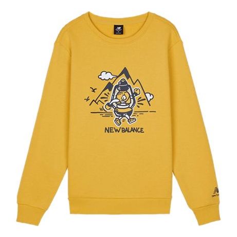 New Balance Logo Crew-neck Versatile Jumper Yellow AMT03341-YL