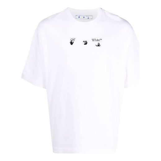 Off-White FW21 Arrows Arrow Logo Printing Short Sleeve Ordinary Version White OMAA120F21JER0050110