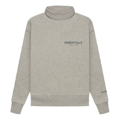 (GS) Fear of God Essentials FW21 Pullover Mockneck Dark Heather Oatmeal FOG-FW21-165