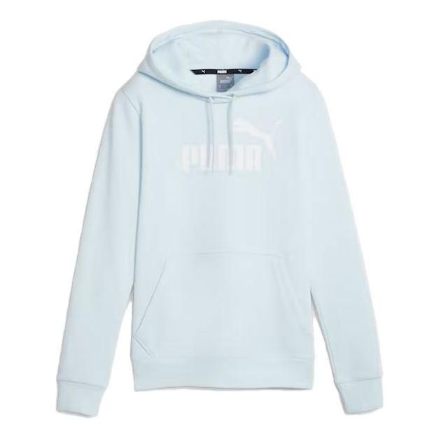 (WMNS) PUMA Essentials Logo Hoodie 'Light Blue' 586789-69