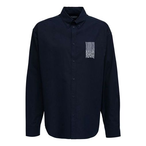 Balenciaga Barcode Logo Shirt 'Navy' 662982TKM028065