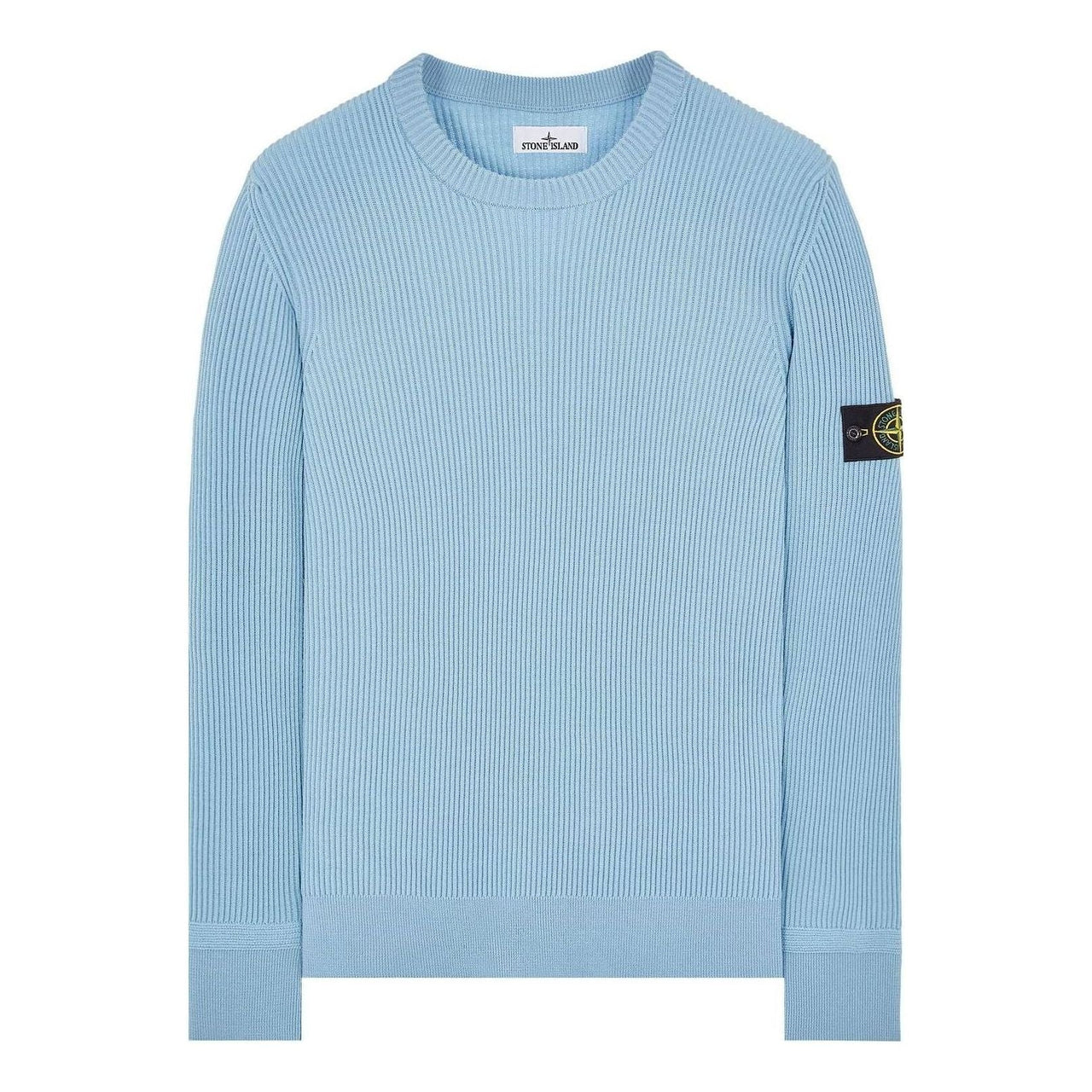 STONE ISLAND Logo Patch Crewneck Knitted Sweater 'Sky Blue' 7915553C2-V0041