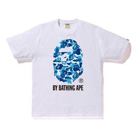A Bathing Ape Camouflage Ape Head Logo T-Shirt 'White Blue' BAPE19SS-004