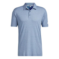 Men's adidas SS22 Solid Color Logo Printing Short Sleeve Blue Polo Shirt HF6218