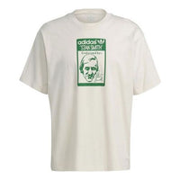 adidas originals Tongue Stan Tee Printing Sports Short Sleeve Creamy White GQ8873