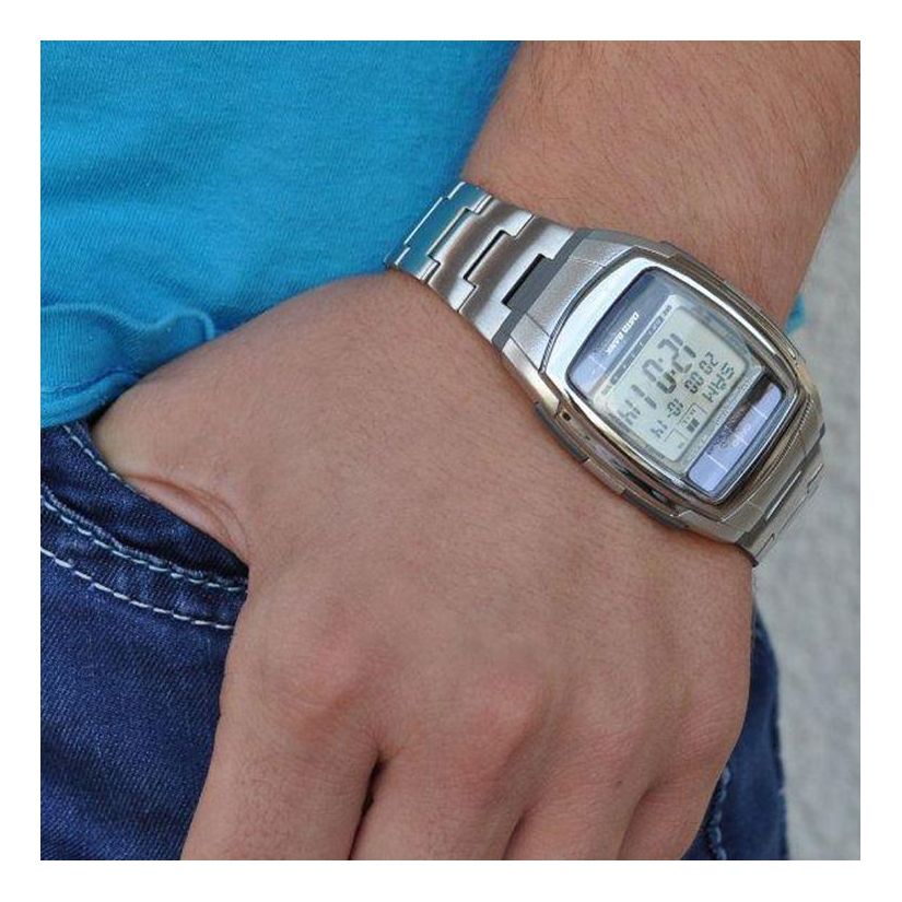Men's CASIO DATE BANK Series Stainless Steel Strap Multifunction waterproof Watch DB-E30D-1A Mens Silver Digital DB-E30D-1A2021