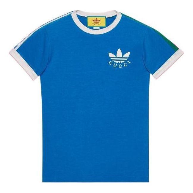 Gucci x adidas Trefoil Print T-Shirt 'Blue' 691637-XJEKL-4744