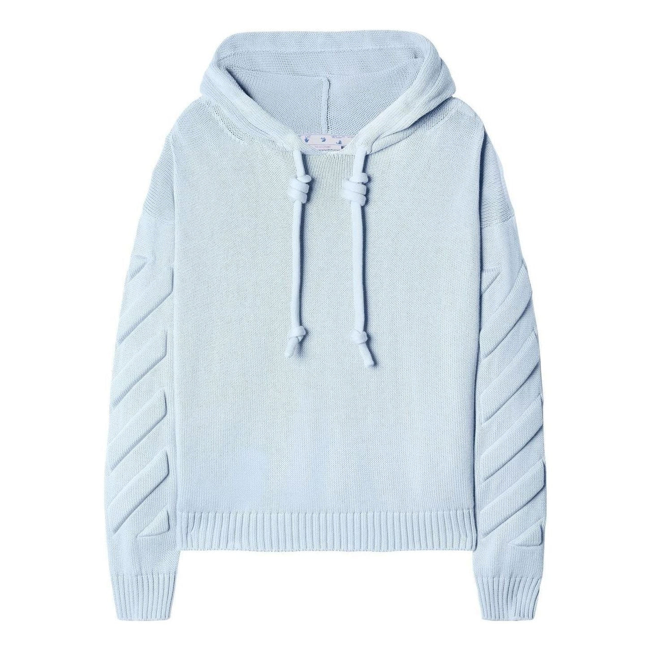 Off White 3d Diag Knit Hoodie 'Pale Blue' OMHU002S23KNI0014141