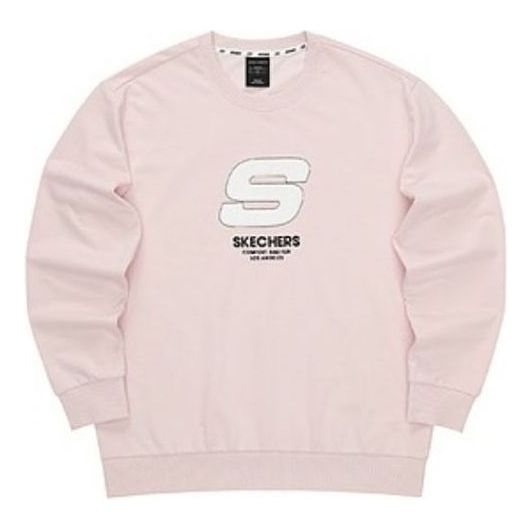 Skechers Sport Letter Crew Sweater 'Pink White' L321U139-01NX