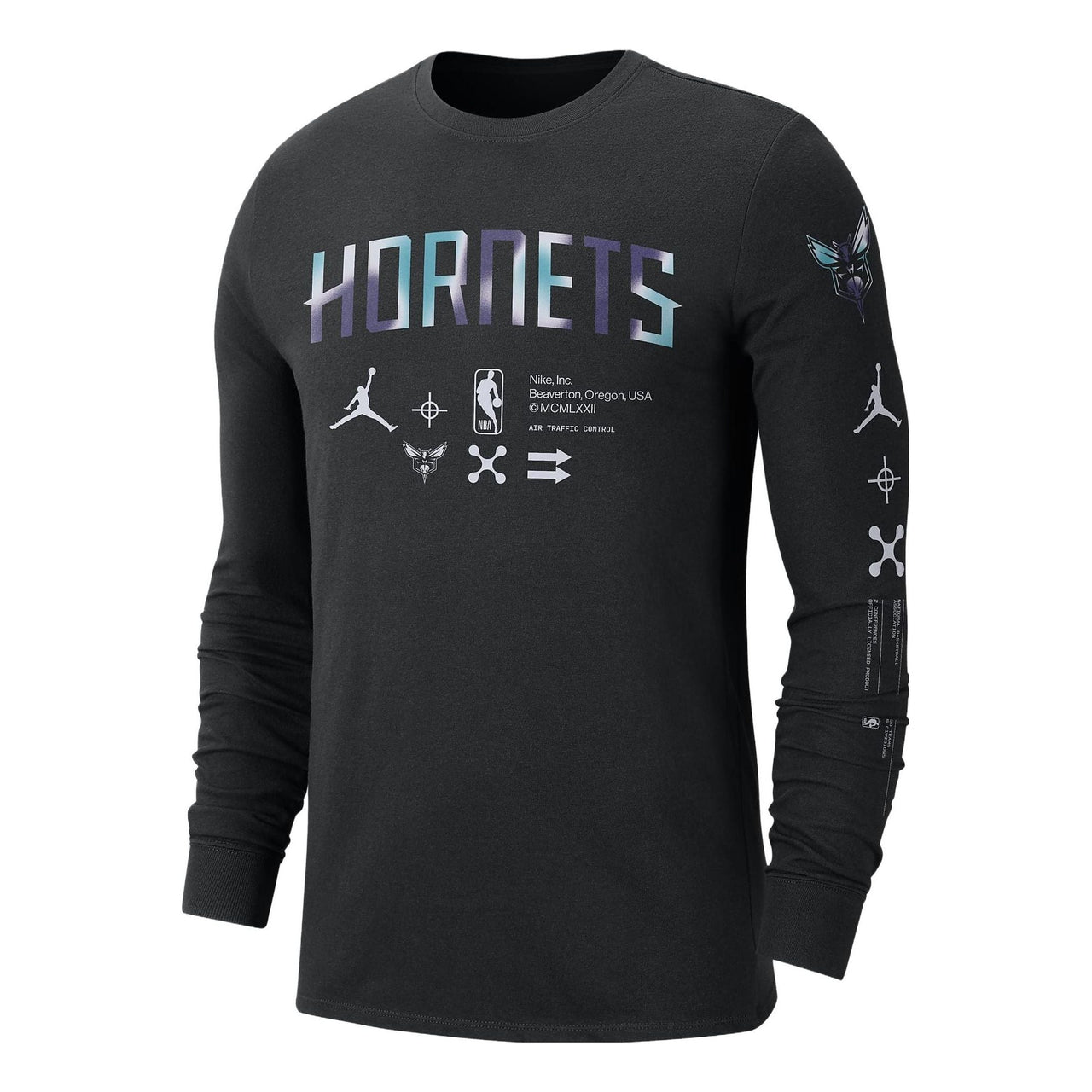 Air Jordan Charlotte Hornets NBA Long-Sleeve T-Shirt 'Black' DZ0338-010