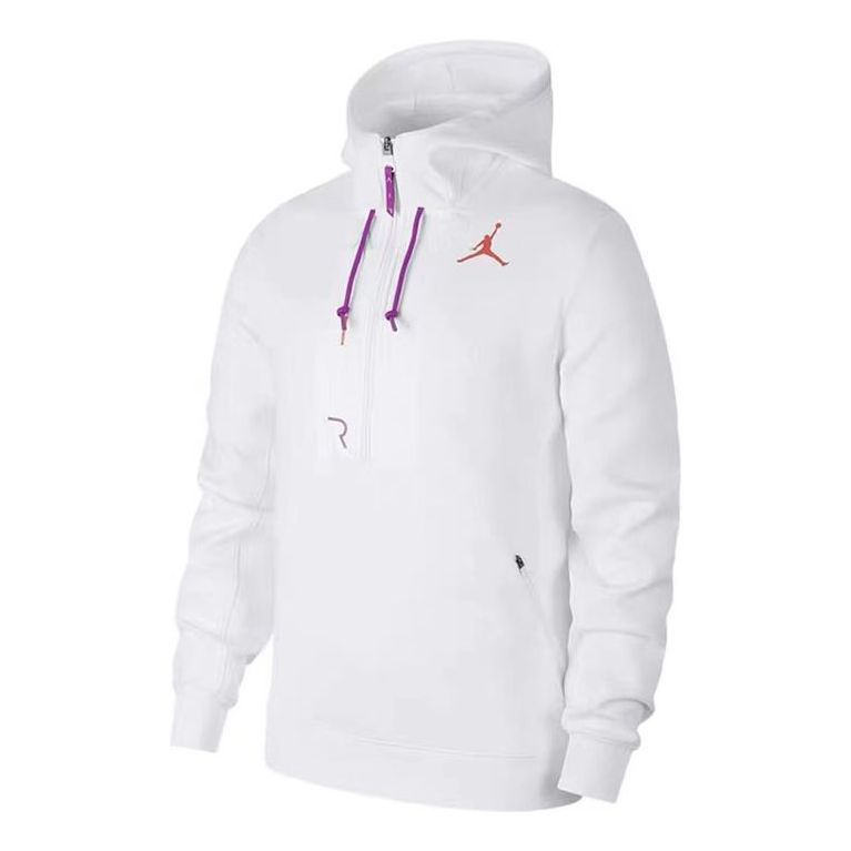 Air Jordan Casual Sports Half Zipper Logo White CK6454-100