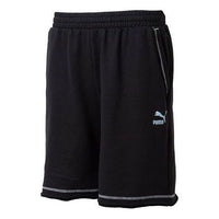 PUMA Logo Shorts 'Black with White Stitching' 626861-01
