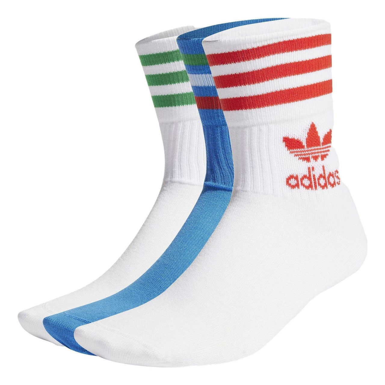 adidas originals Adicolor Mid Cut Crew Sock 'White Blue' HL9220