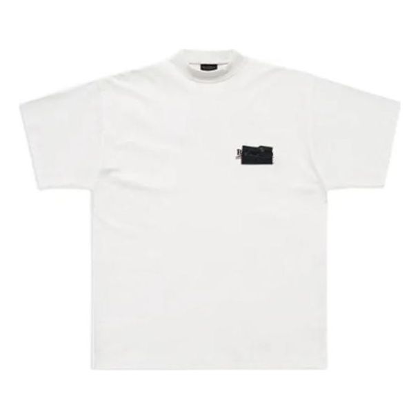 Balenciaga Gaffer Logo Large Fit T-Shirt 'Ecru' 712398TNVG19592