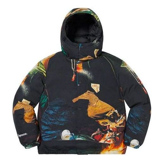 Supreme Firecracker Down Jacket 'Black Yellow' SUP-SS21-456