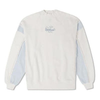 (WMNS) Converse Denim Patchwork Crew Sweatshirt 'White' 10025520-A01