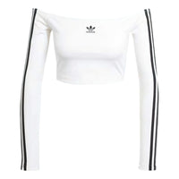 (WMNS) adidas Adicolor Off Shoulder Long Sleeve Long-Sleeve Top 'White' JD0275