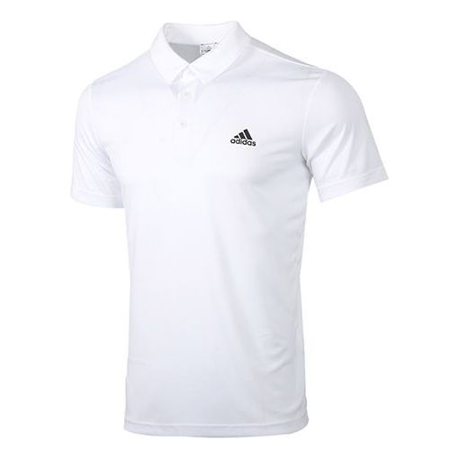 Men's adidas Fab Lapel Short Sleeve polo White Polo Shirt CV8321