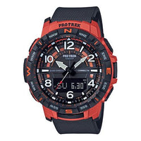 CASIO Mens Black/Red Analog/Digital Combo PRT-B50-4PR