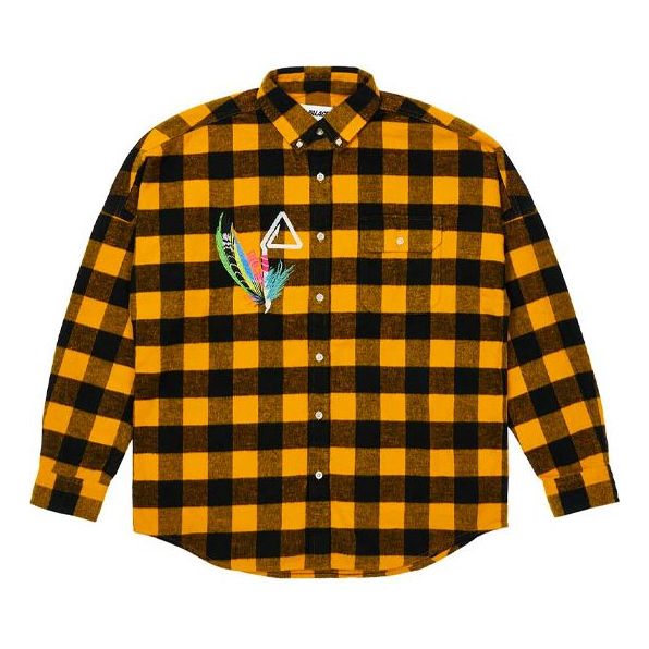 PALACE Alphabet Embroidered Plaid Black Yellow Shirt P20SHT013