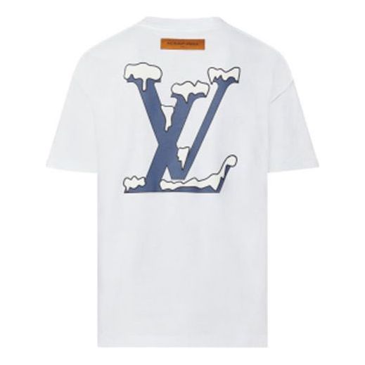 تيشيرت رجالي من LOUIS VUITTON SS22 بأكمام قصيرة وطبعة أبجدية وشعار باللون الأبيض 1A9TAN