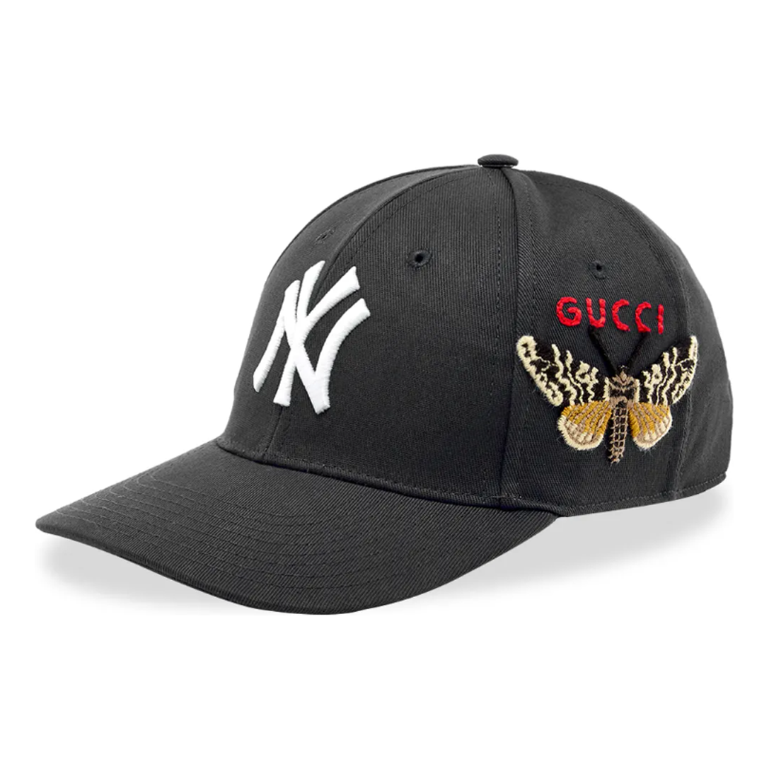Gucci NY Yankees Embroidered Butterfly Baseball Hat 'Black' 538565-4HE20-1000