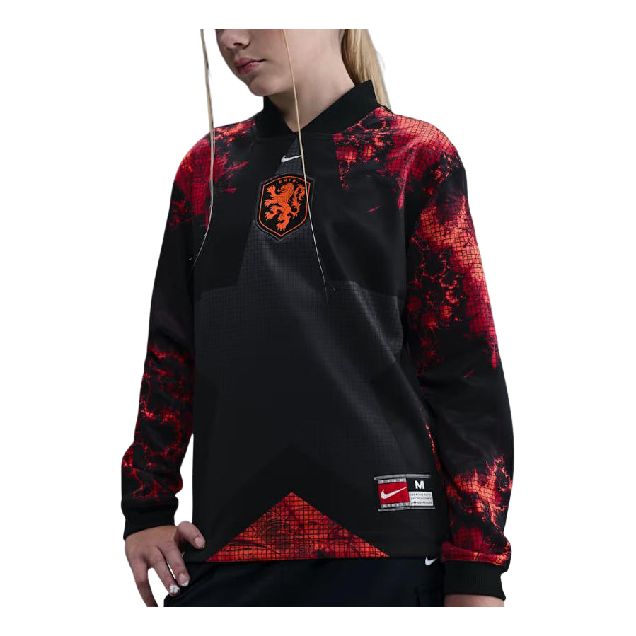 (GS) Nike Netherlands Hollywood Keeper Dri-FIT Soccer Jersey 'Black Hyper Crimson White' IO2569-010