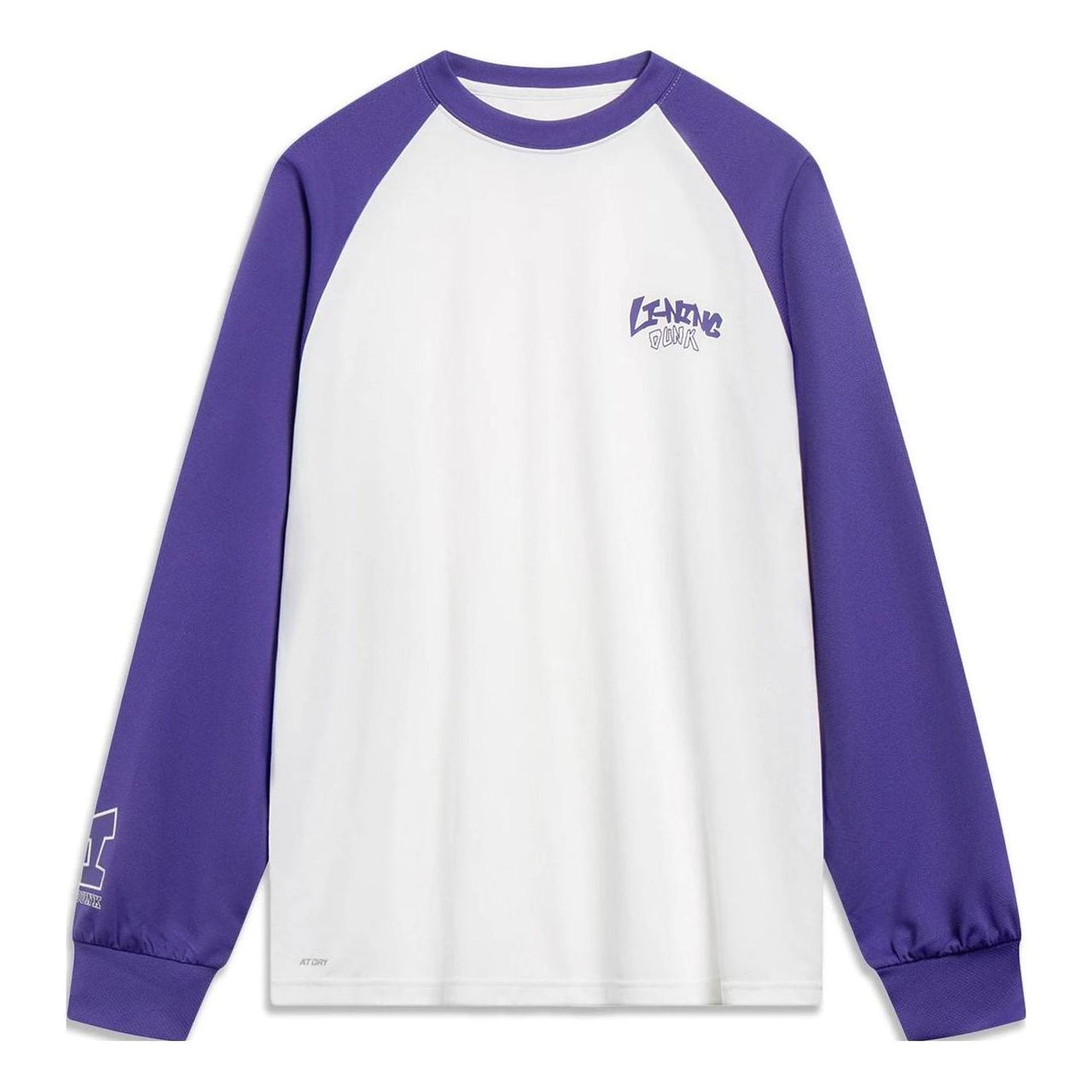 Li-Ning Hoops Graphic Color Block Sweatshirt 'White Purple' AHST593-4