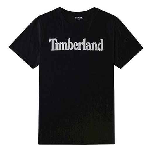 Men's Timberland Casual Round Neck Printing Sports Short Sleeve Black A1NAII20