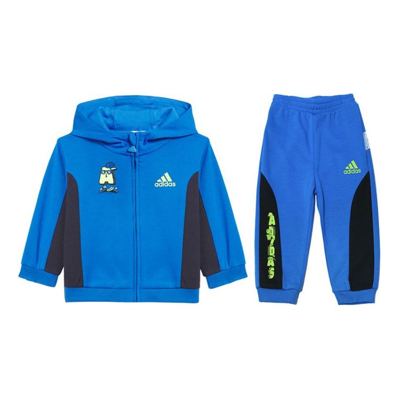 (TD) adidas N Street Full-Zip Hooded Set 'Blue Green' IQ0989