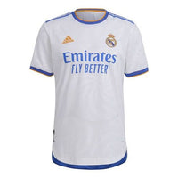 adidas real Madrid 21-22 Season Player Edition Home Alphabet Logo Stripe Sports Short Sleeve Soccer/Football White GQ1360