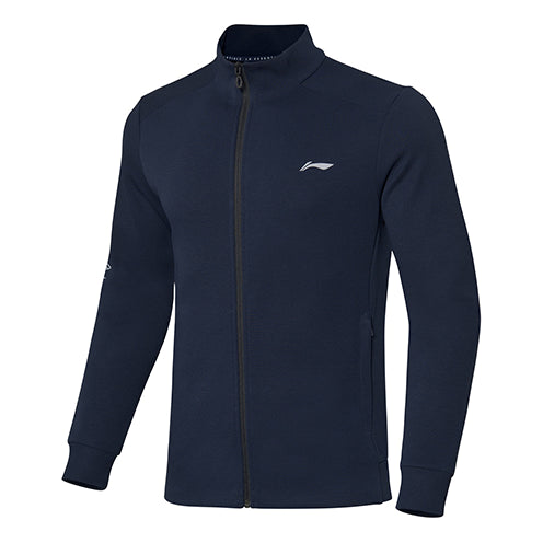 Li-Ning Solid Color Zipper Stand Collar Jacket 'Navy' AWDQ035-4