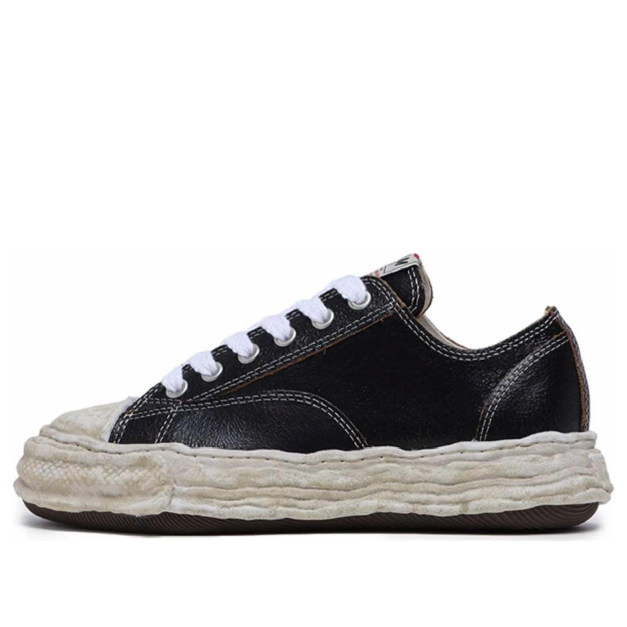 Maison MIHARA YASUHIRO Peterson23 OG Sole Cracking Leather Low 'Black' A12FW708-BLACK