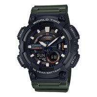 CASIO G Shock Sports Waterproof Mens BlackGreen Analog/Digital Combo AEQ-110W-3A