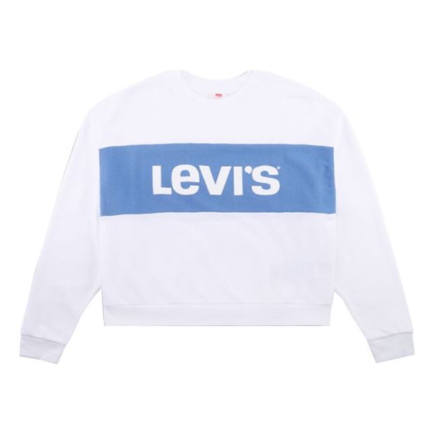 (WMNS) Levi's Casual Sports Round Neck Long Sleeves Hoodie White 85777-0000