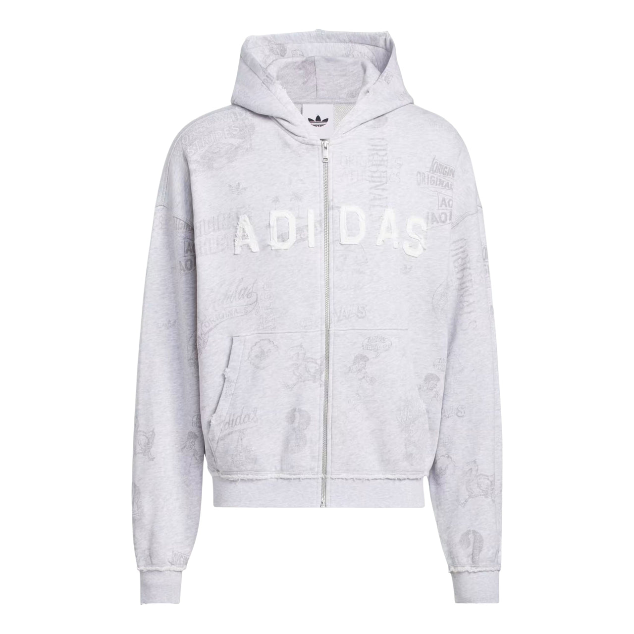 adidas AOA Full Zip Hoodie Asia Sizing 'Light Grey Heather' KT7888