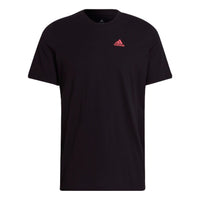 adidas Solid Color Logo Round Neck Short Sleeve Unisex Black HA0976