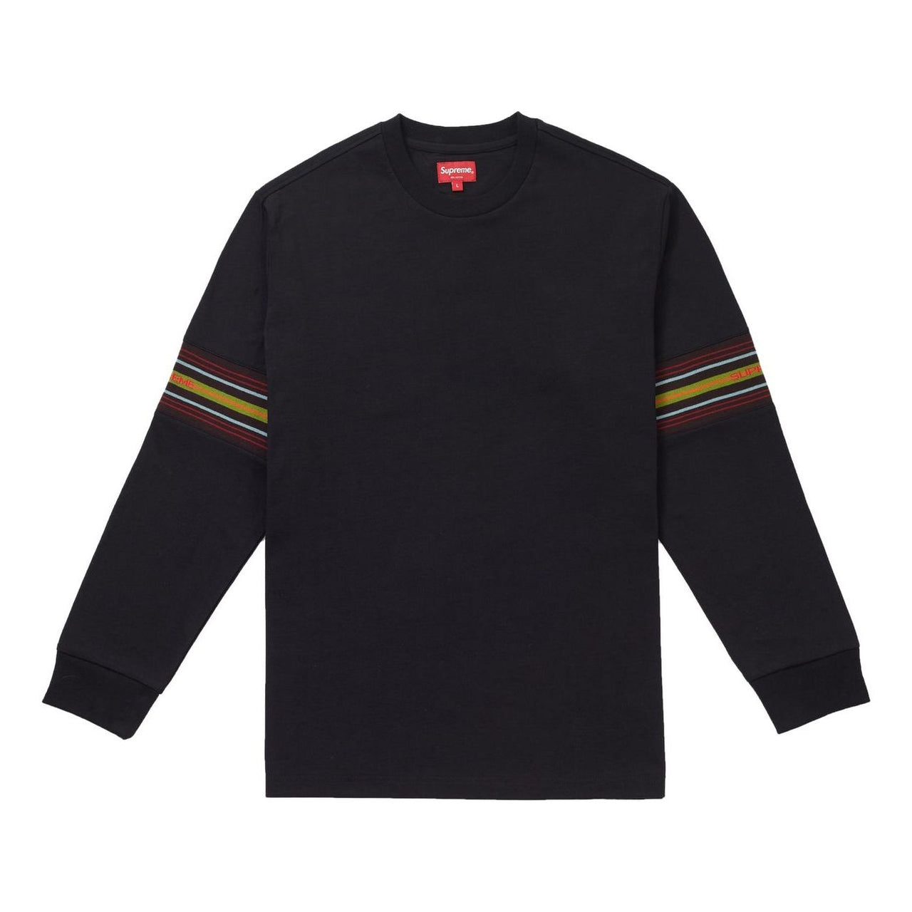 Supreme FW18 Knit Panel Stripe LS Top Black SUP-FW18-1002
