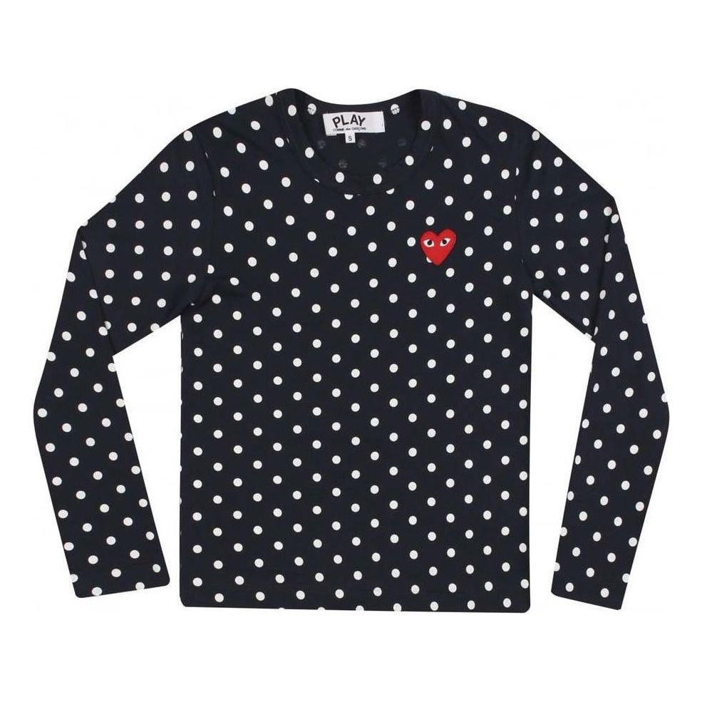 (WMNS) COMME des GARCONS PLAY Polka dots Long Sleeves T-shirt 'Navy Blue' AZ-T165-051-2