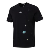 Men's adidas originals Offset Printing Logo Earth Star Athleisure Casual Sports Round Neck Short Sleeve Black T-Shirt HC9457