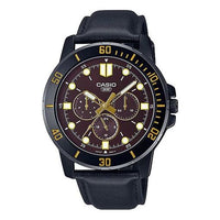 Casio Dress Classic Minimalistic Analog Watch 'Black Burgundy Gold' MTP-VD300BL-5E